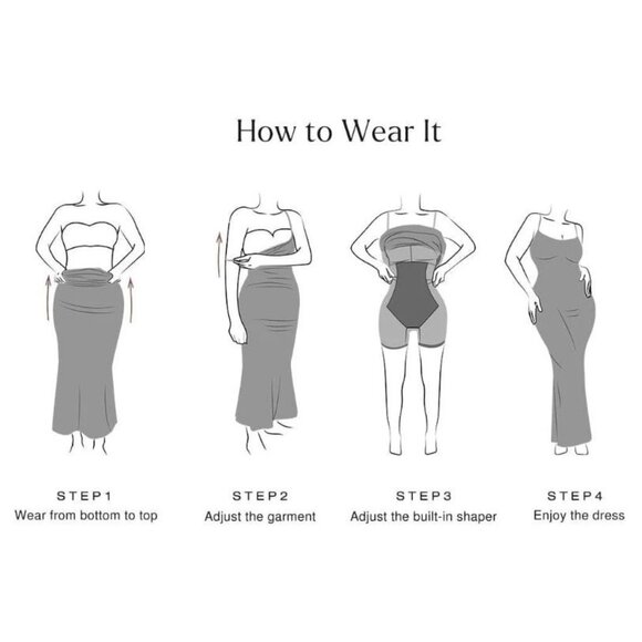 NWOT Popilush Shapewear Long Sleeve Boat Neck Sculpting Midi Dress, $125 Retail - Picture 4 of 9